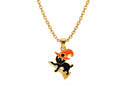 Nuevo-Cadena con dije saga halloween gato en escoba