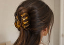 Pinza para Cabello en Forma de Pulpo color Carey Traslucido 9cm