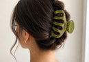 Pinza para Cabello en Forma de Pulpo color Verde Traslucido 9cm
