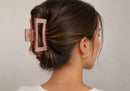 Pinza para Cabello en Forma de Rectangular Rosa 10cm
