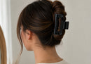 Pinza para Cabello en Forma de Rectangular Negro Solido 10cm