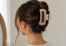 Pinza para Cabello en Forma de Rectangular Beige 10cm