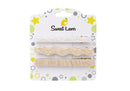 Set de 2 Broches Rectangulares y 1 Ondeado Beige y Blanco