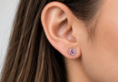 Arete de Poste con Cristal SWAROVSKI Light Rose 10 mm