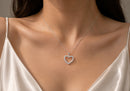Frau Elegance Collar Corazon con Zirconia Plateado