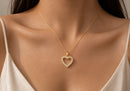 Frau Elegance Collar Corazon con Zirconia Dorado