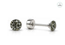 Arete de Poste con Cristal SWAROVSKI Black Diamond 4 mm