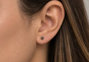 Arete de Poste con Cristal SWAROVSKI Black Diamond 4 mm