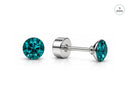 Arete de Poste con Cristal SWAROVSKI Blue Zircon 4 mm