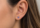 Arete de Poste con Cristal SWAROVSKI Light Sapphire 4 mm