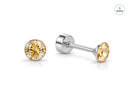 Arete de Poste con Cristal SWAROVSKI Golden Shadow 4 mm