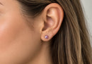 Arete de Poste con Cristal SWAROVSKI Light Rose 6 mm