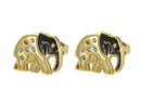 Aretes acero inoxidable elefante negro