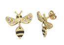 Aretes acero inoxidable abeja negra