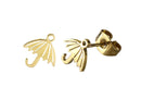 Aretes de acero inoxidable dorado con forma de paraguas