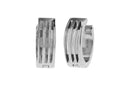 Aretes Acero Inoxidable Huggies Plata Lineas