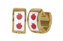 Arete Acero Inoxidable Kids Dorado Manzanas Blanco 7x14 mm