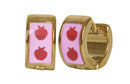 Arete Acero Inoxidable Kids Dorado Manzanas Rosa 7x14 mm