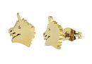 Arete Acero Inoxidable Dorado Unicornio 8x8 mm