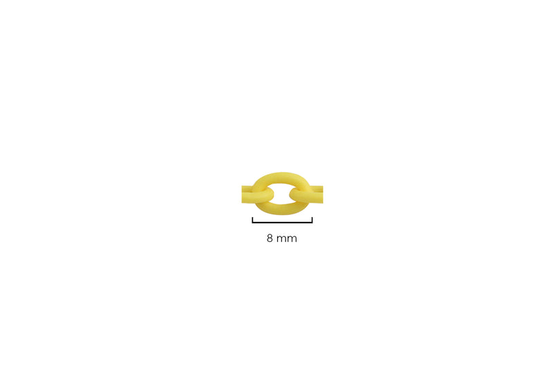 Cadena de Acrílico color amarillo eslabon de 9x5mm