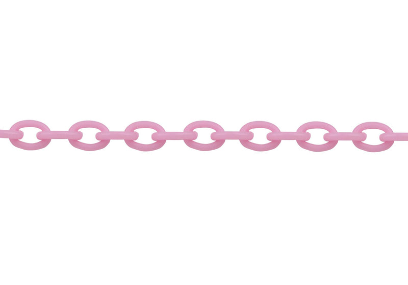Cadena de acrílico color rosa pastel eslabón de 9x5mm