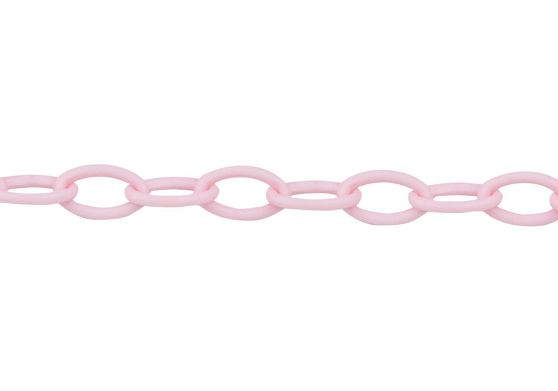 Cadena de acrílico color rosa pastel eslabón de 9x13mm