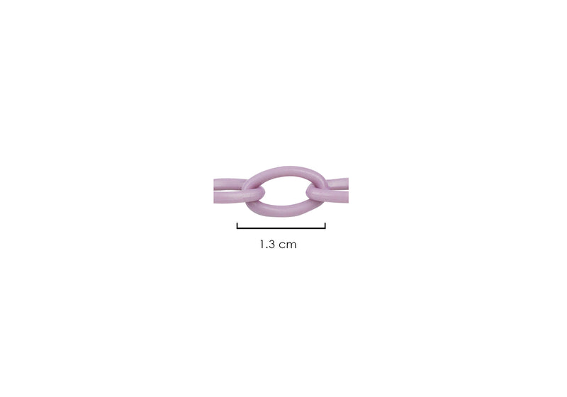Cadena de acrílico color lila eslabón de 9x13mm