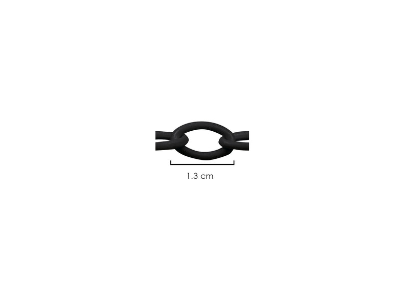 Cadena de acrílico color negro eslabón de 9x13mm