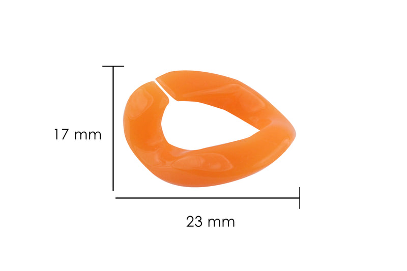 Eslabón de acrílico de 17*23mm color naranja