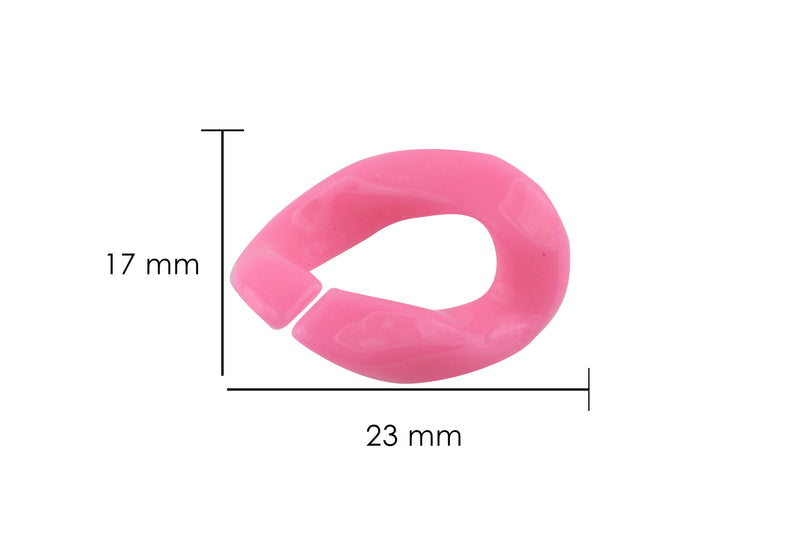 Eslabón de acrílico de 17*23mm color rosa