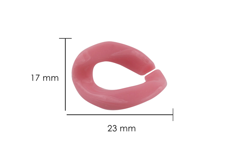 Eslabón de acrílico de 17*23mm color rosa palo
