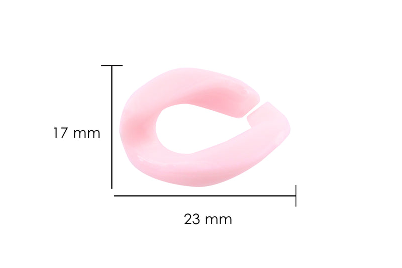 Eslabón de acrílico de 17*23mm color rosa pastel