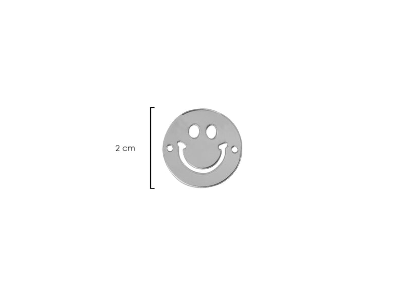 Separador Acrílico Color Plateado Efecto Espejo Emoji Cara Feliz