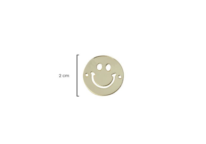 Separador Acrílico Color Dorado Efecto Espejo Emoji Cara Feliz