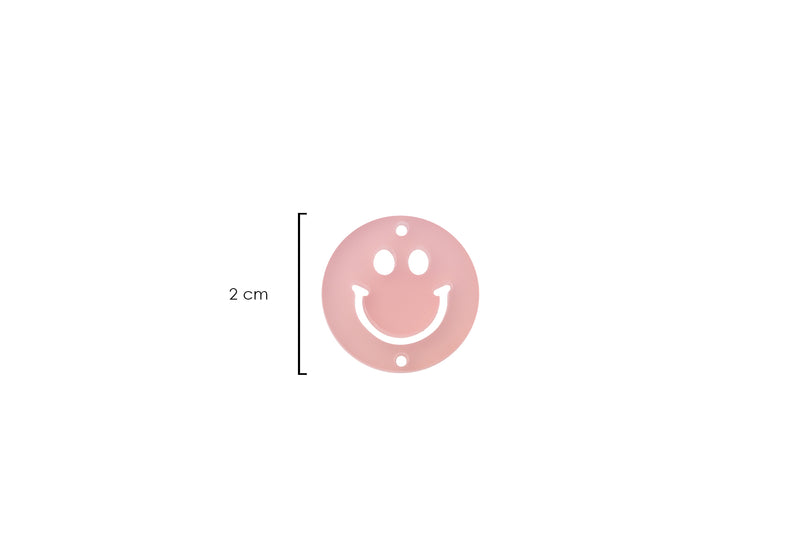 Separador Acrilico Rosa Pastel Emoji Cara Feliz
