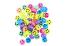 Cuenta Acrílico Caritas Felices Multicolor verde/rosa/naranja/aqua/morado/amarillo 10 mm