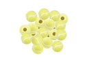 Cuentas Acrílico Deportes Pelota de Tenis 10mm de Color Verde Limón / Blanco