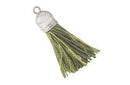 Borla de Poliester Capuchon Plateado 37 mm Verde Olivo (Liquidacion O1710)