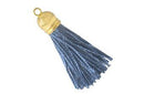 Borla de Poliester Capuchon Dorado 37 mm Azul (Liquidacion O1710)