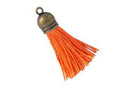 Borla de Poliester Capuchon Oro Viejo 37 mm Naranja Fuerte