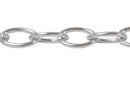 Cadena Aluminio Ovalo Plateado 10x13 mm
