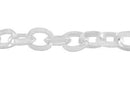 Cadena de Fierro Plateada Ovalo 8x9 mm