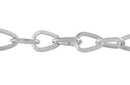 Cadena de Fierro Plateada Gota 7x9 mm