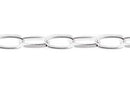 Cadena Fierro Ovalo Largo Plateada 6x12 mm