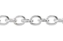 Cadena Fierro Ovalo Plateada 9x11 mm