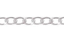 Cadena Fierro Ovalo Torcido Plateada 10x15 mm