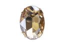 Conectores Separador Chapa de Oro Ovalo Cristal Facetado Gold Champagne 18x25 mm