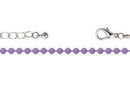Collar Cadena Delgada Cuentas Lila 453 mm