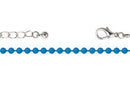 Collar Cadena Delgada Cuentas Azul 453 mm