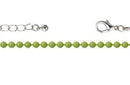 Collar Cadena Delgada Cuentas Verde 453 mm